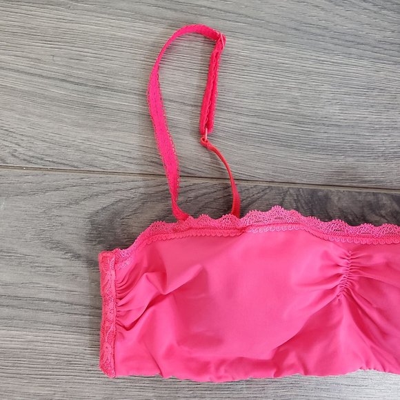 aerie Lace Longline Bralette Neon Red Pink Size 32A - Picture 2 of 10